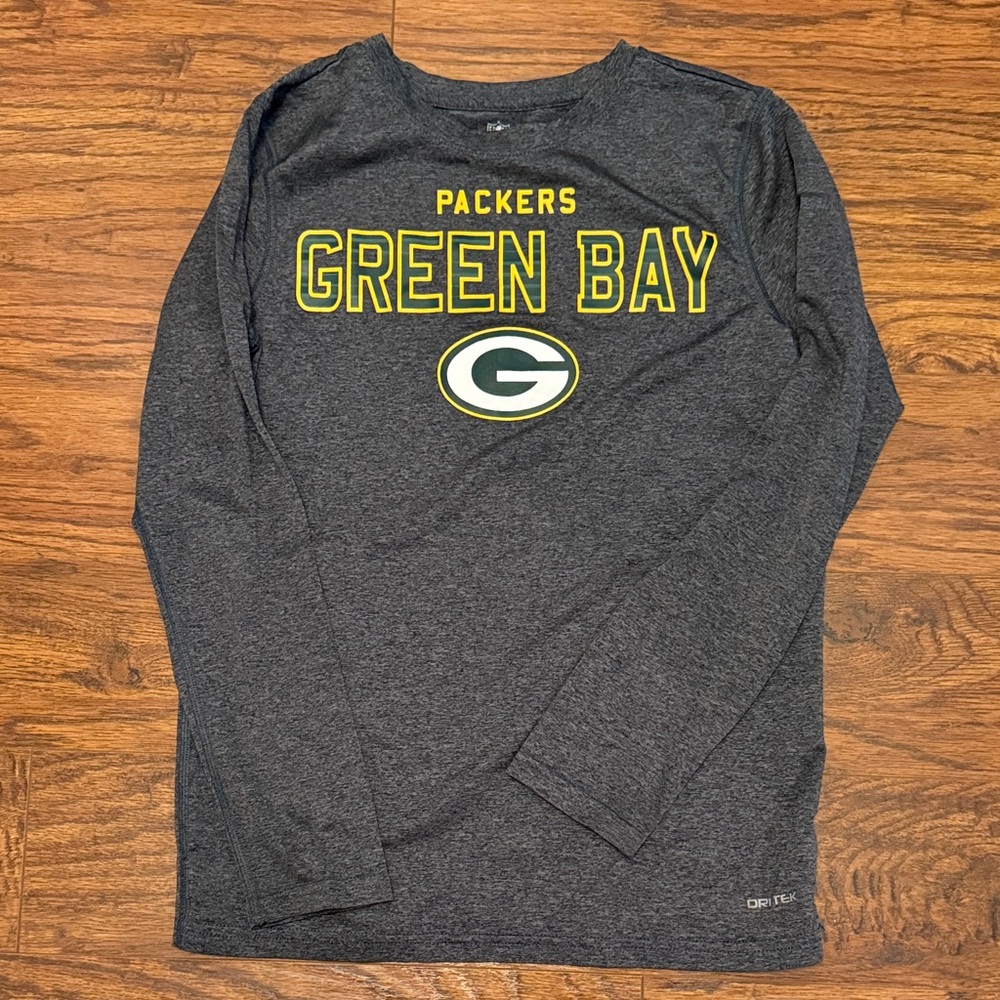 NFL Packers Green Bay Long Sleeve Tee - Dark Gray